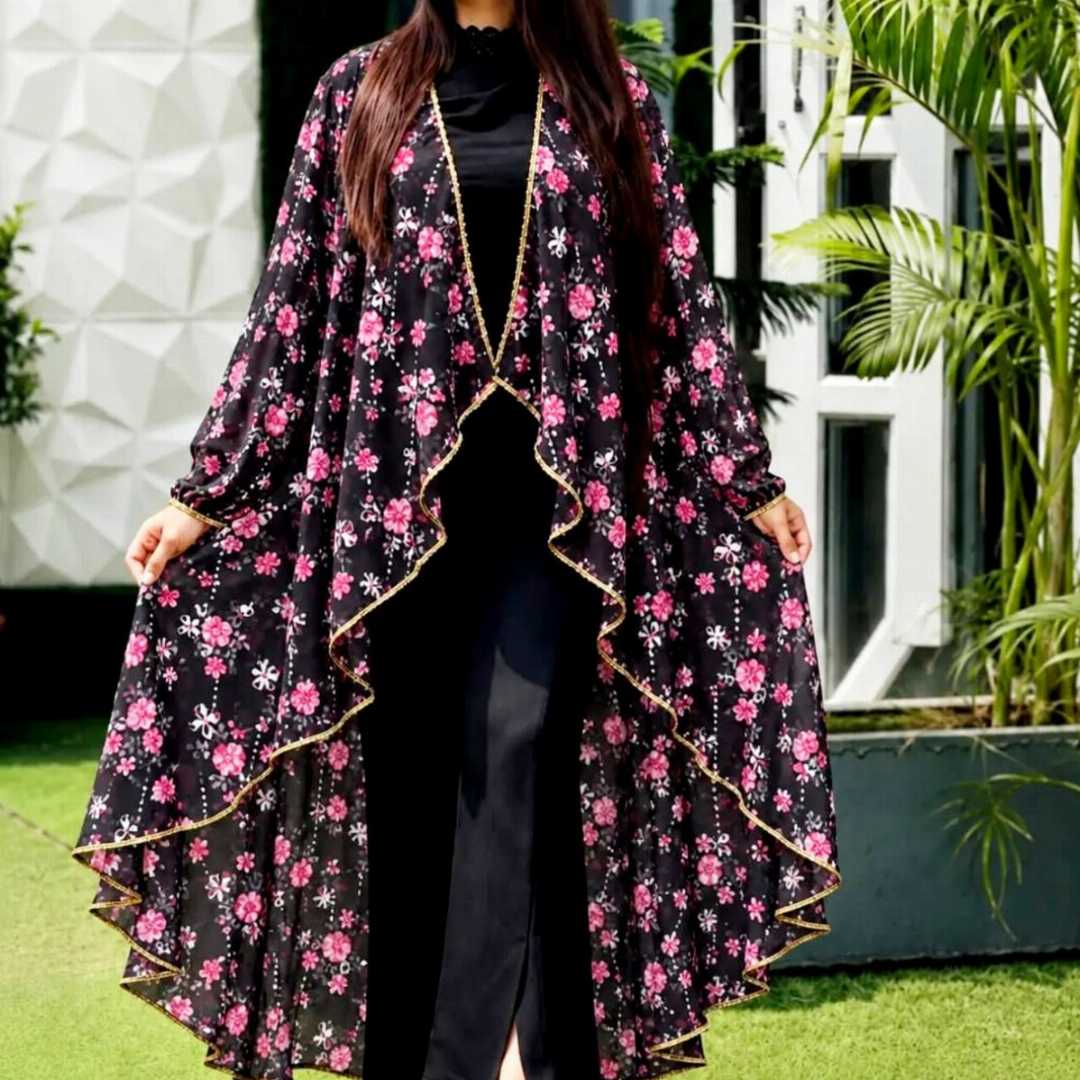 Premium,Floral,Shrug,Koti,|,Elegant,Fashion,Style